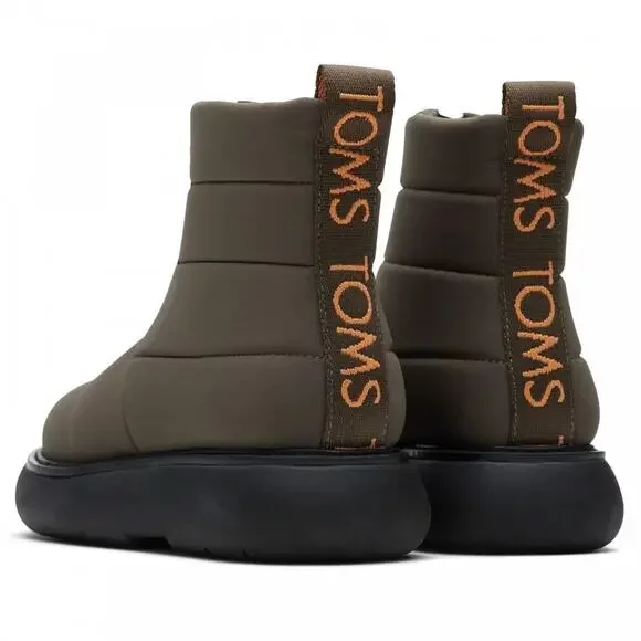 NIB TOMS 9 Alpargata Mallow Puffer Tarmac Olive Repreve Ankle Boots Bootie - Picture 2 of 11